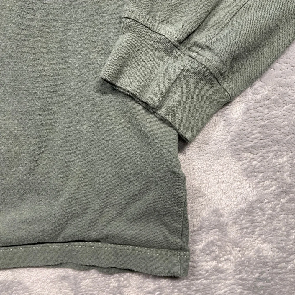 The North Face Long Sleeve T-Shirt Mens Small Green Graphic Logo Cotton Tee